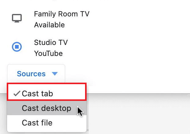 Choose Cast tab