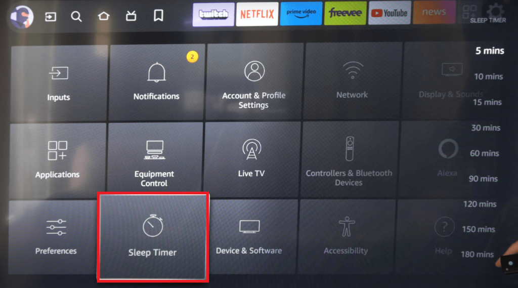 Set Sleep Timer on Firestick