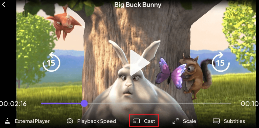 Click the Cast icon