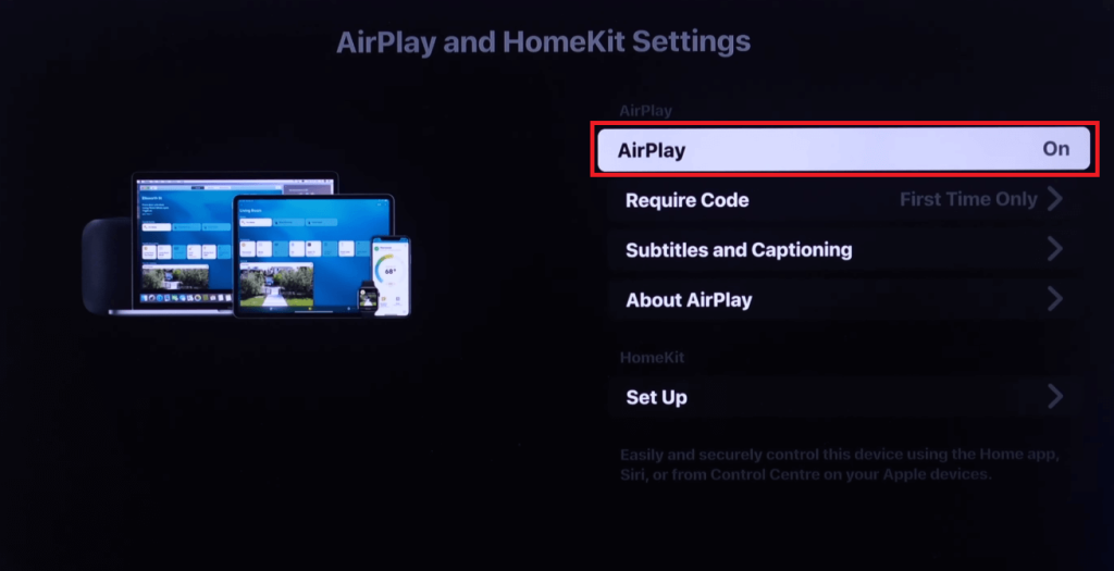 Turn on AirPlay on LG TV