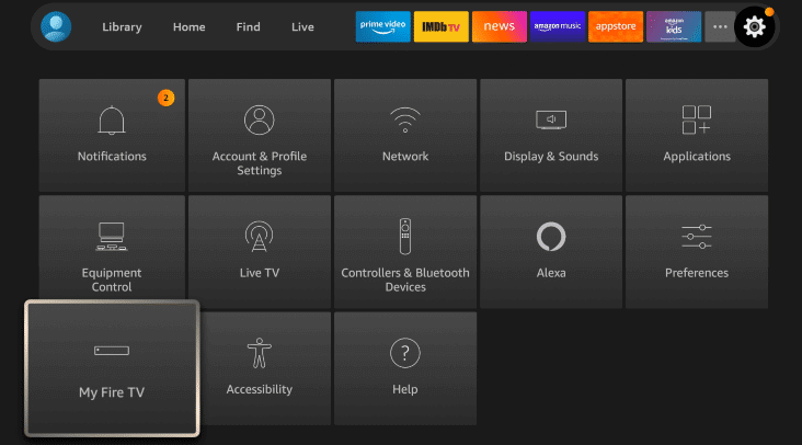 Click on My Fire TV