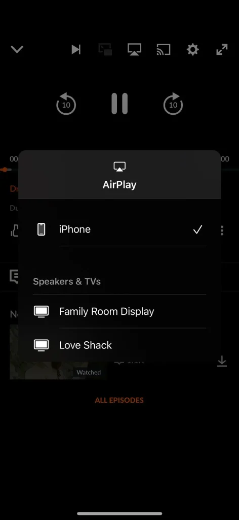 Tap the AirPlay icon 