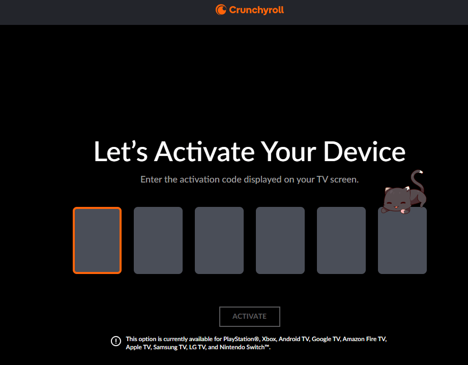 Activate Crunchyroll on Apple TV