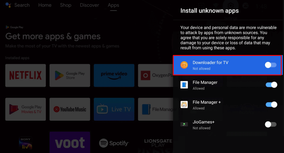 Enable Unknown Sources to Download Apps on MXQ Pro 4K