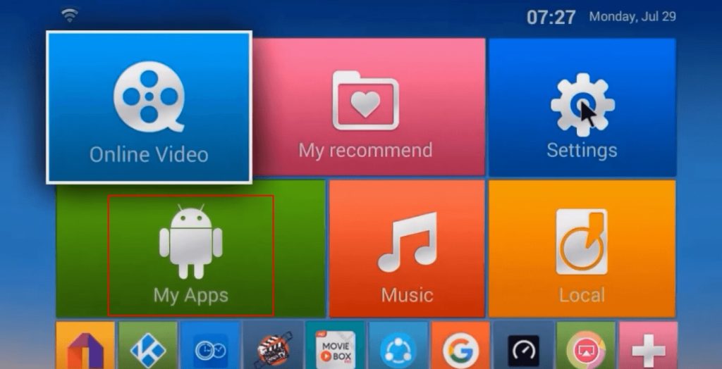 Select My Apps to Download Apps on MXQ Pro 4K